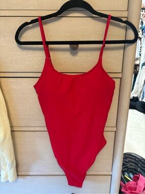 Bright Red Scoop One-Piece Swimsuit